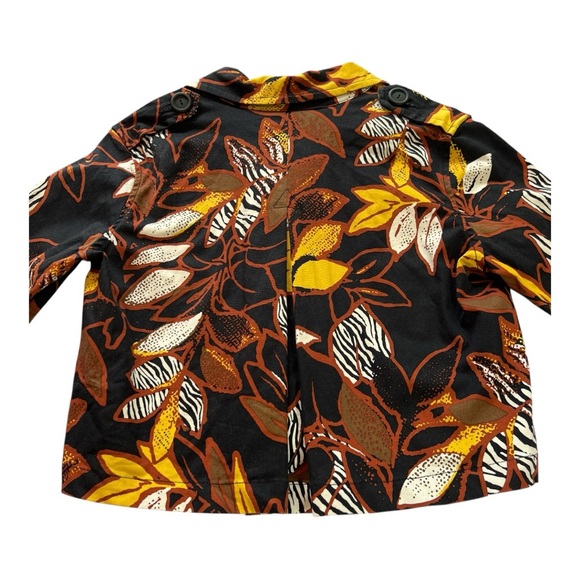 RUBY RD Leaf Print Cropped Jacket | 4P | Yellow Multi | Retro Safari Style - Picture 8 of 14